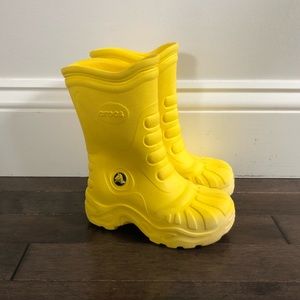 Yellow Crocs Rain Boots